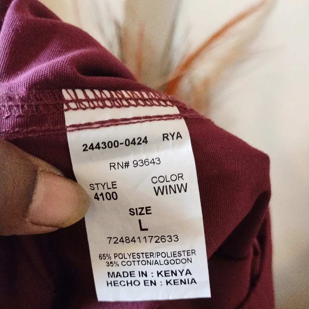 Cherokee Work wear Unisex Burgundy Uniform Wide-Leg Pants Size Large - Picture 6 of 8